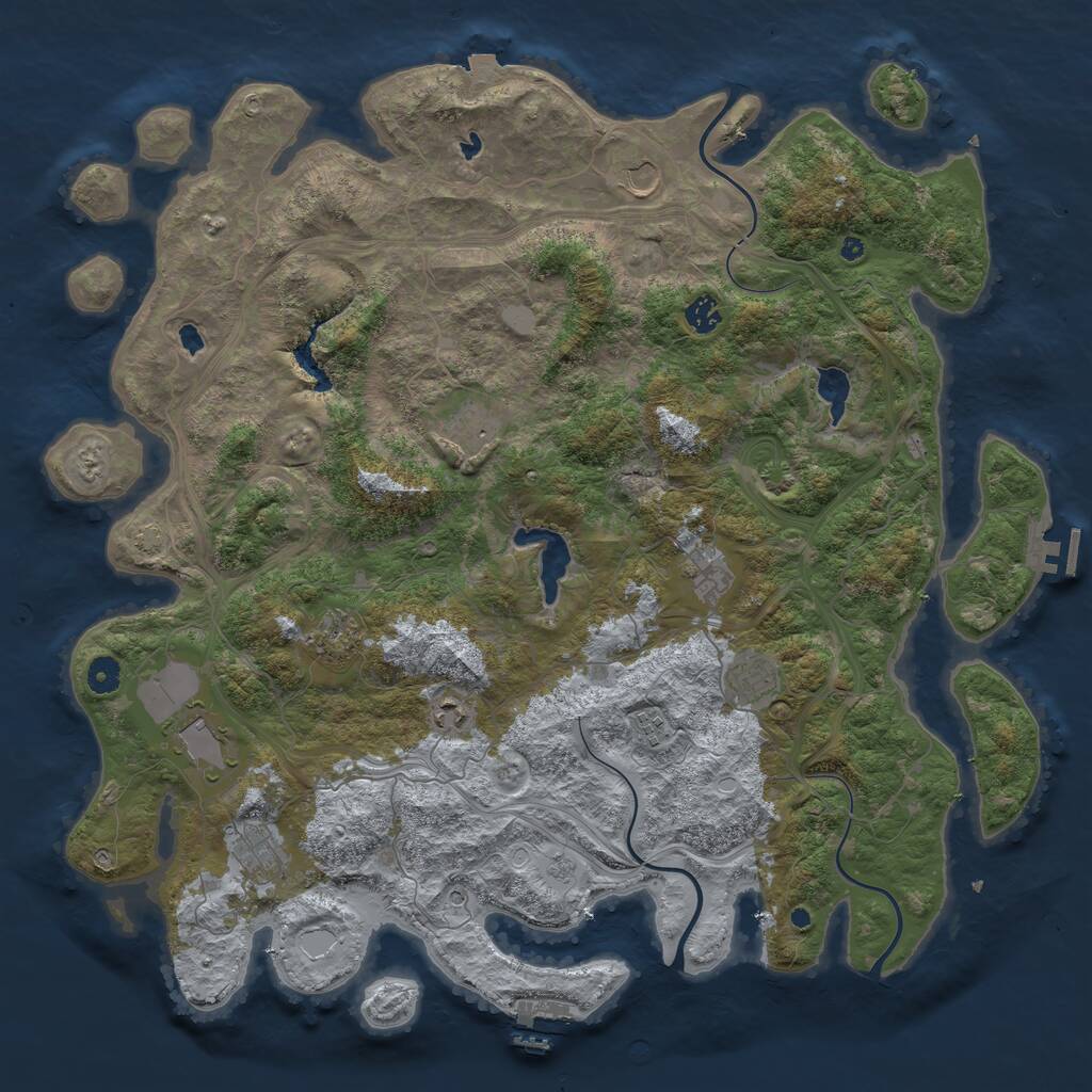 Rust Map: Procedural Map, Size: 4600, Seed: 78898788, 16 Monuments