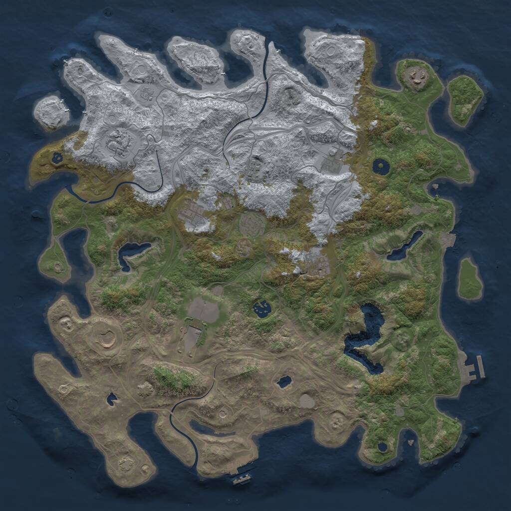 Rust Map: Procedural Map, Size: 4500, Seed: 2085199457, 16 Monuments