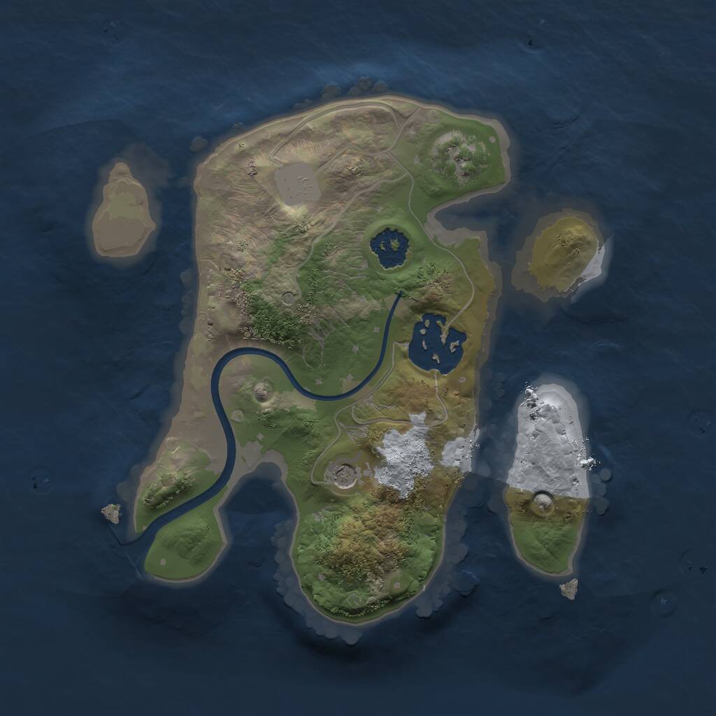 Rust Map: Procedural Map, Size: 1890, Seed: 1870929678, 3 Monuments