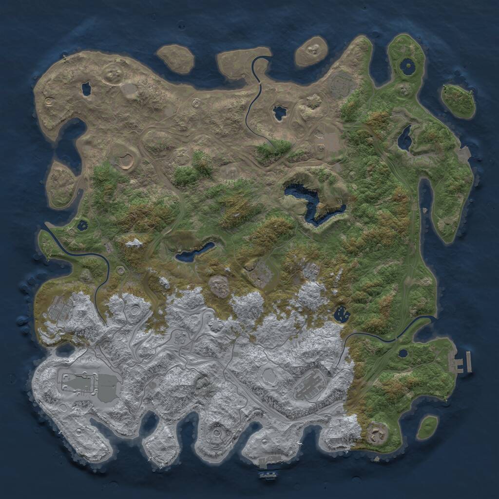 Rust Map: Procedural Map, Size: 4750, Seed: 226677, 16 Monuments