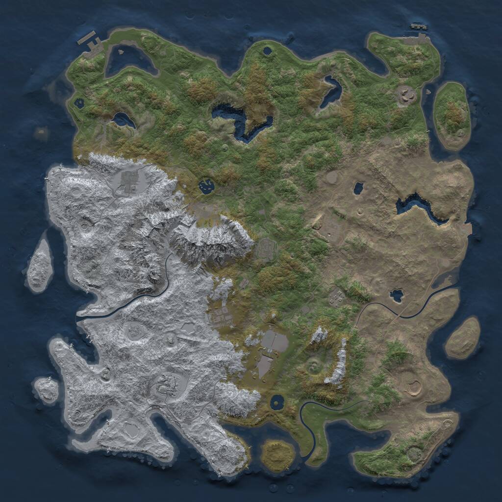 Rust Map: Procedural Map, Size: 5000, Seed: 6387692, 16 Monuments