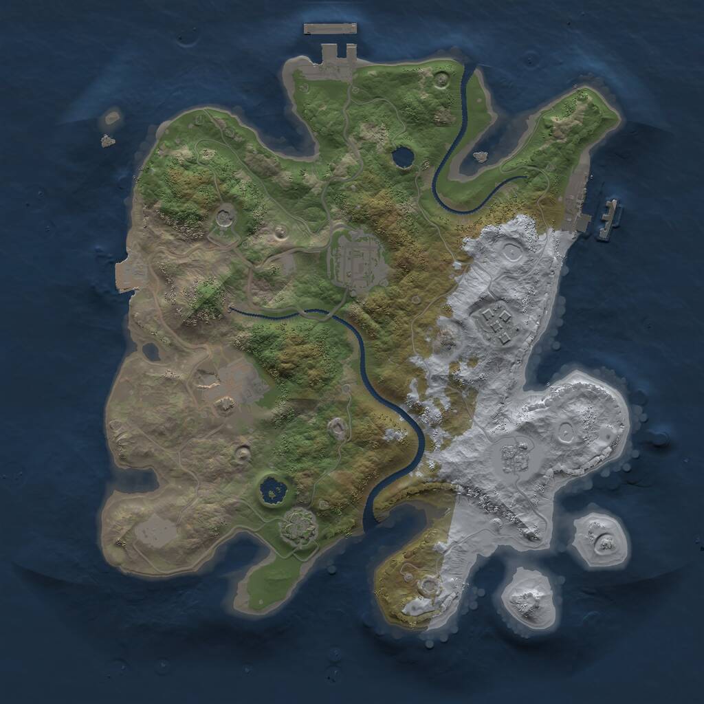 Rust Map: Procedural Map, Size: 2700, Seed: 49998, 9 Monuments