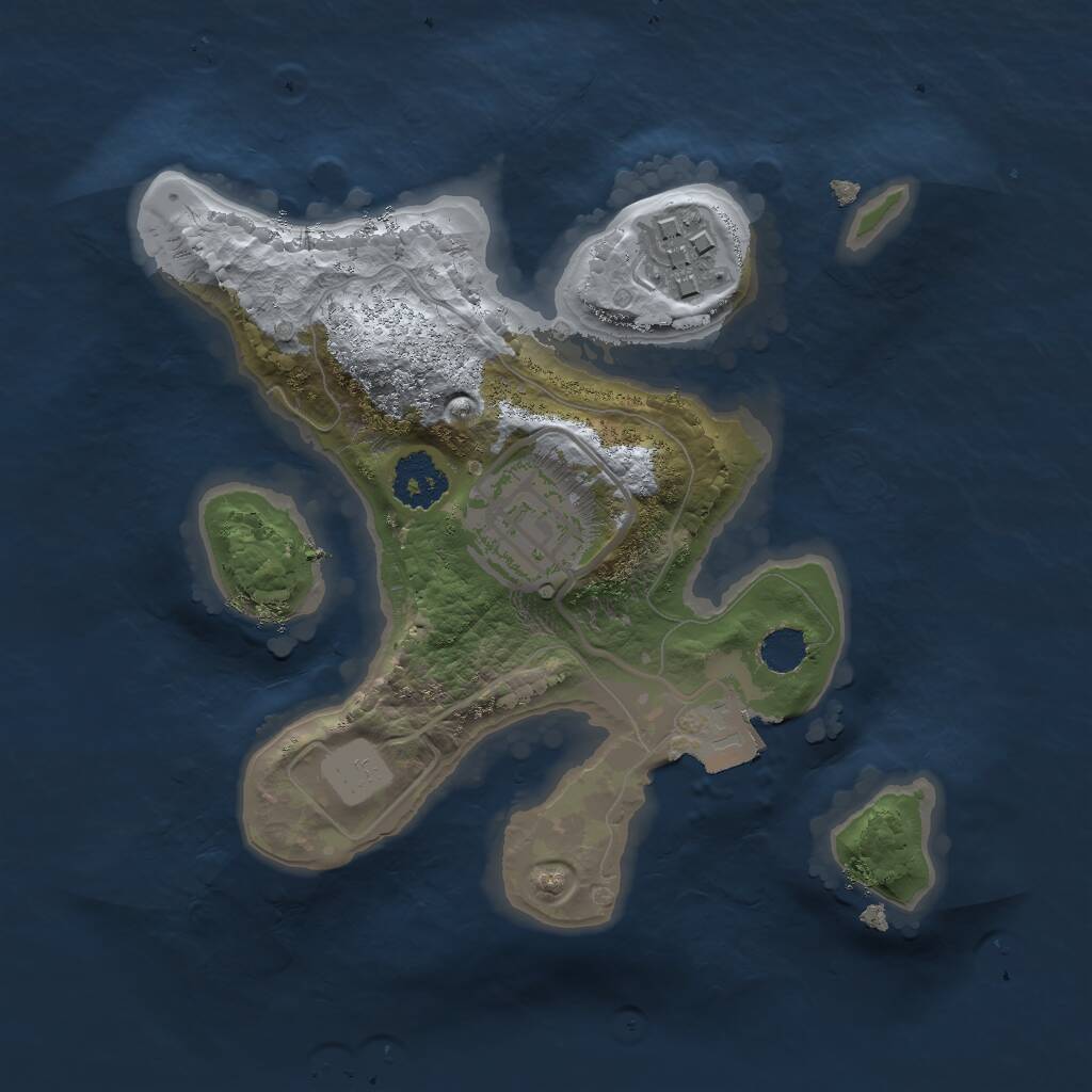 Rust Map: Procedural Map, Size: 2000, Seed: 123214256, 3 Monuments