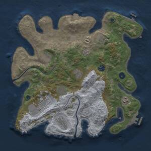 Thumbnail Rust Map: Procedural Map, Size: 3500, Seed: 594468351, 15 Monuments