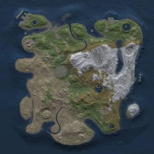 Thumbnail Rust Map: Procedural Map, Size: 3000, Seed: 445730075, 11 Monuments