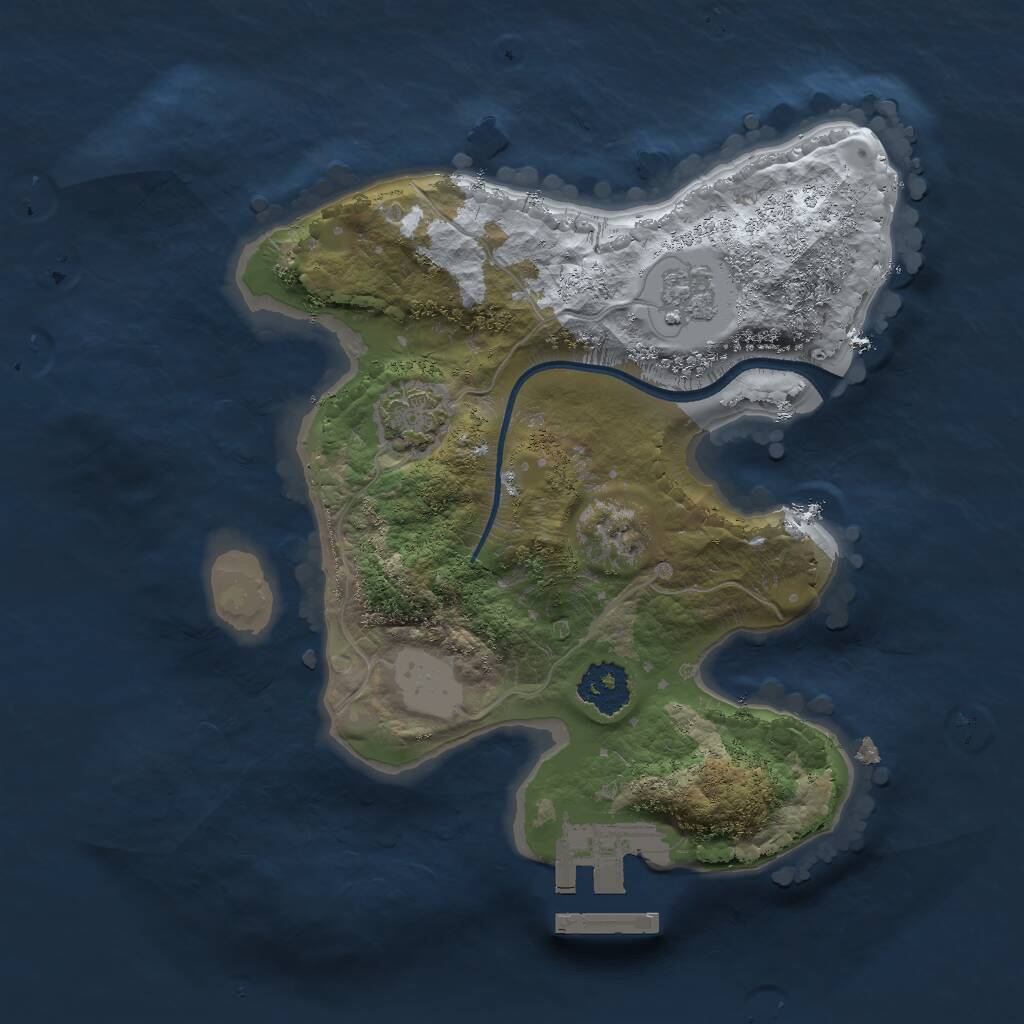 Rust Map: Procedural Map, Size: 2000, Seed: 1648097319, 4 Monuments