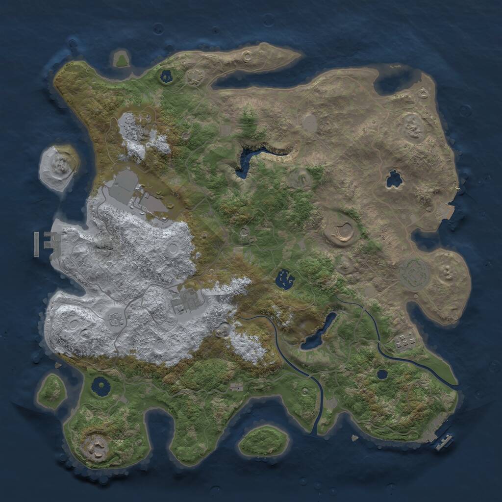 Rust Map: Procedural Map, Size: 4000, Seed: 1448323435, 14 Monuments