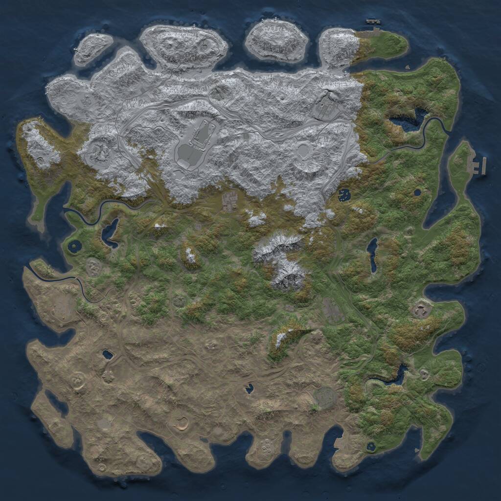 Rust Map: Procedural Map, Size: 5700, Seed: 1040175564, 17 Monuments