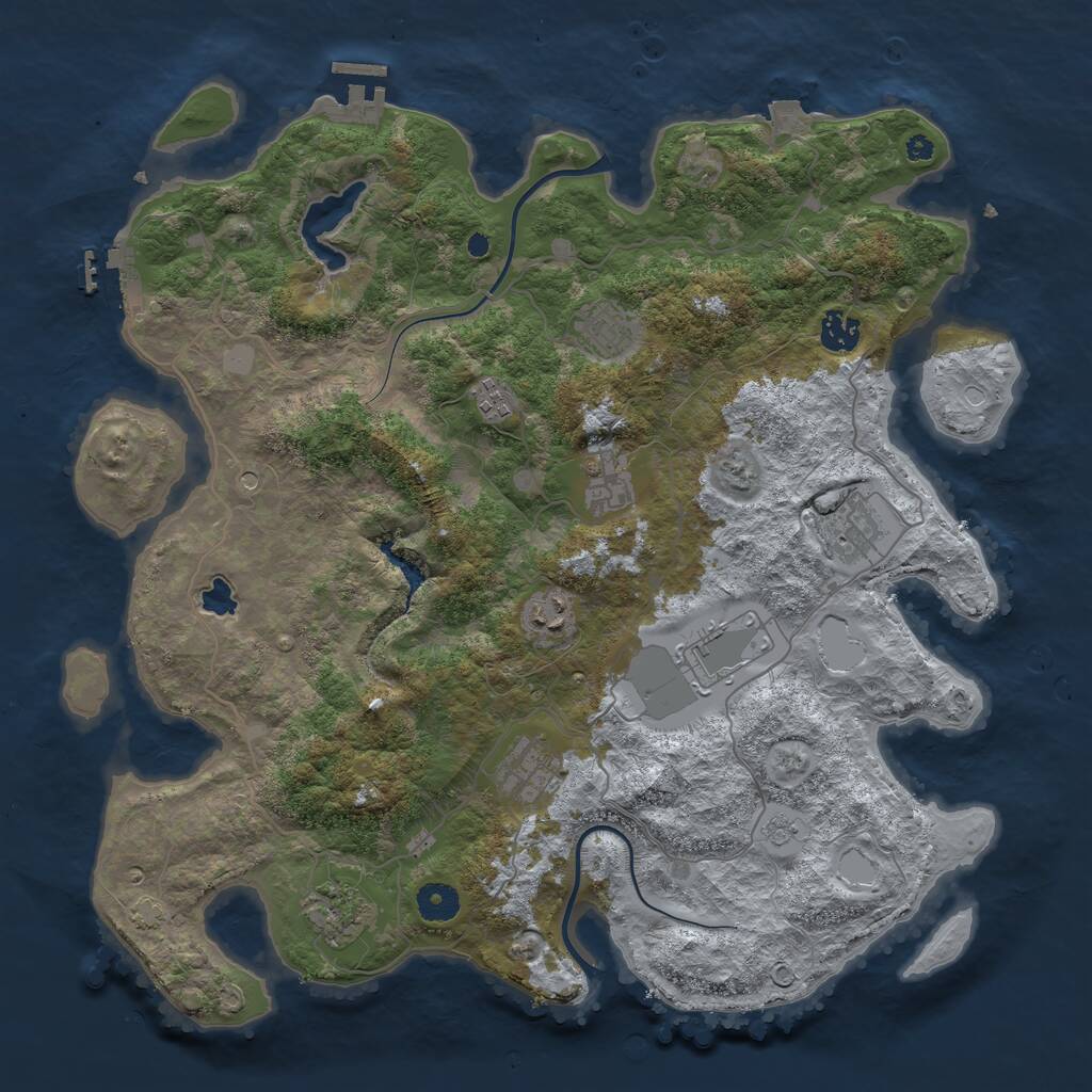 Rust Map: Procedural Map, Size: 4000, Seed: 2134145881, 15 Monuments
