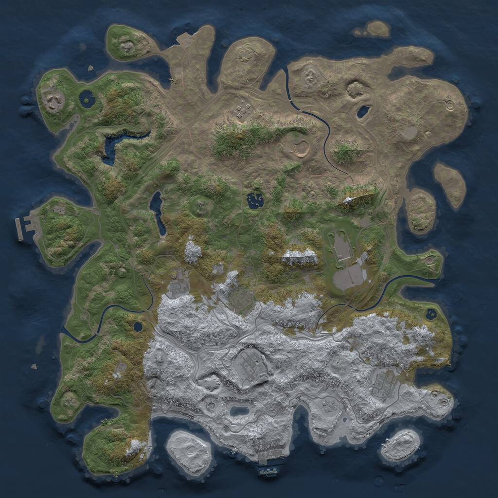 Rust Map: Procedural Map, Size: 4400, Seed: 1704434545, 15 Monuments