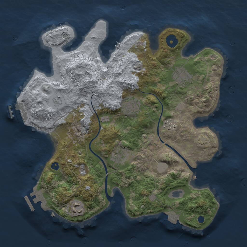 Rust Map: Procedural Map, Size: 3000, Seed: 355158025, 11 Monuments