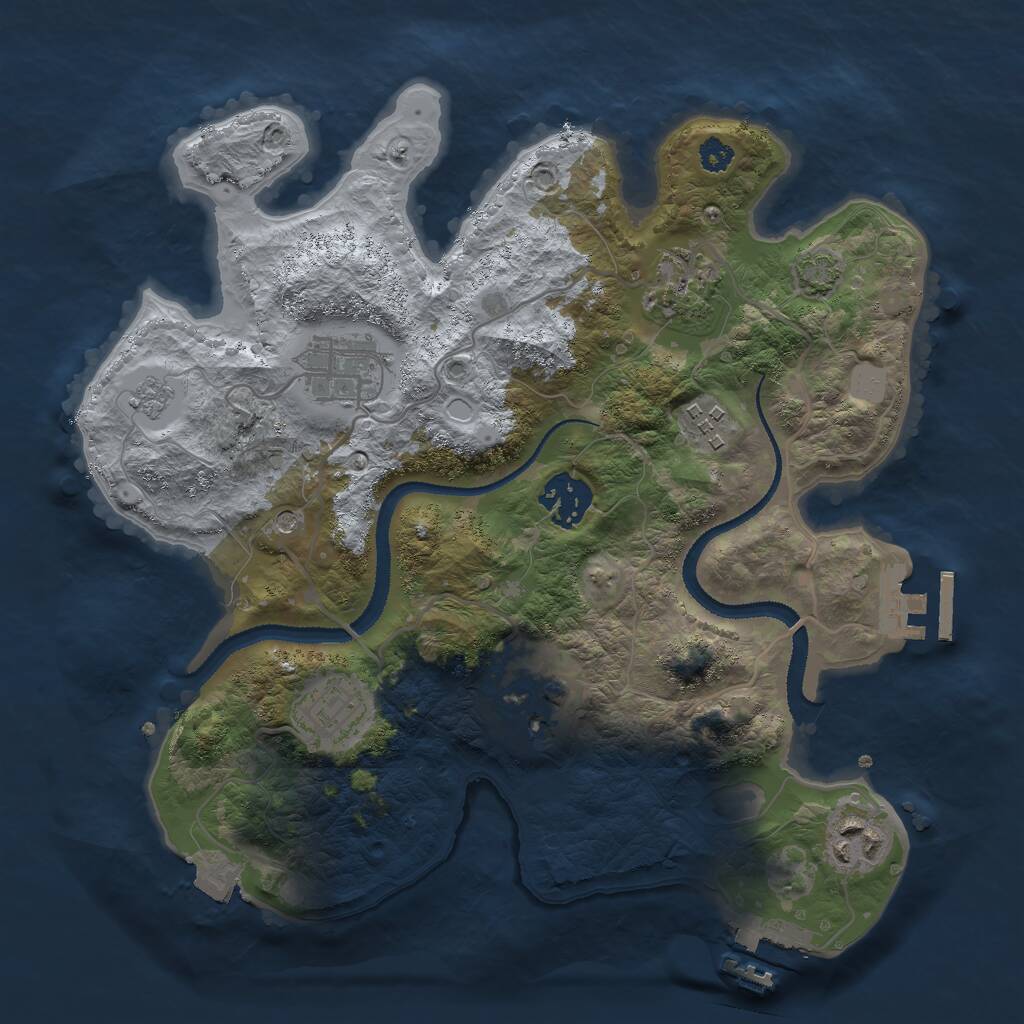 Rust Map: Procedural Map, Size: 3000, Seed: 355158025, 13 Monuments
