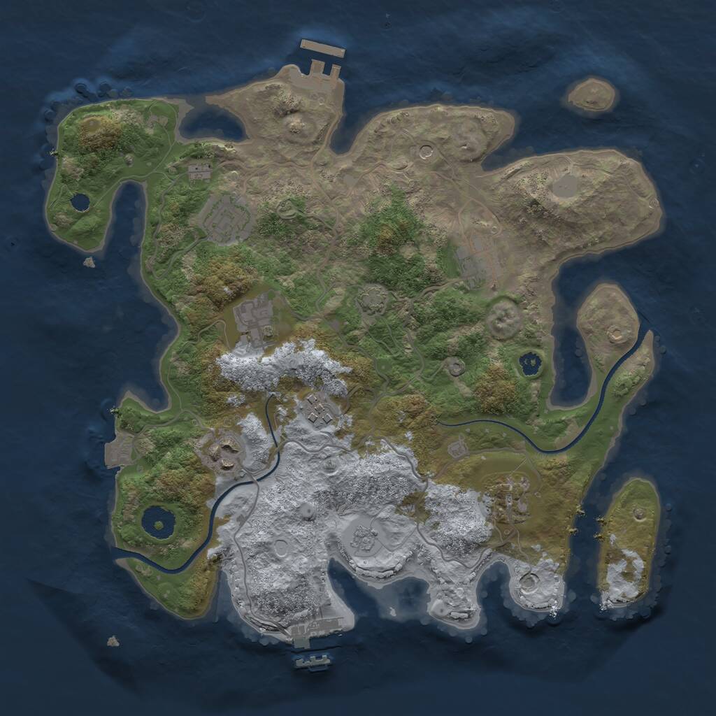 Rust Map: Procedural Map, Size: 3250, Seed: 72172242, 12 Monuments