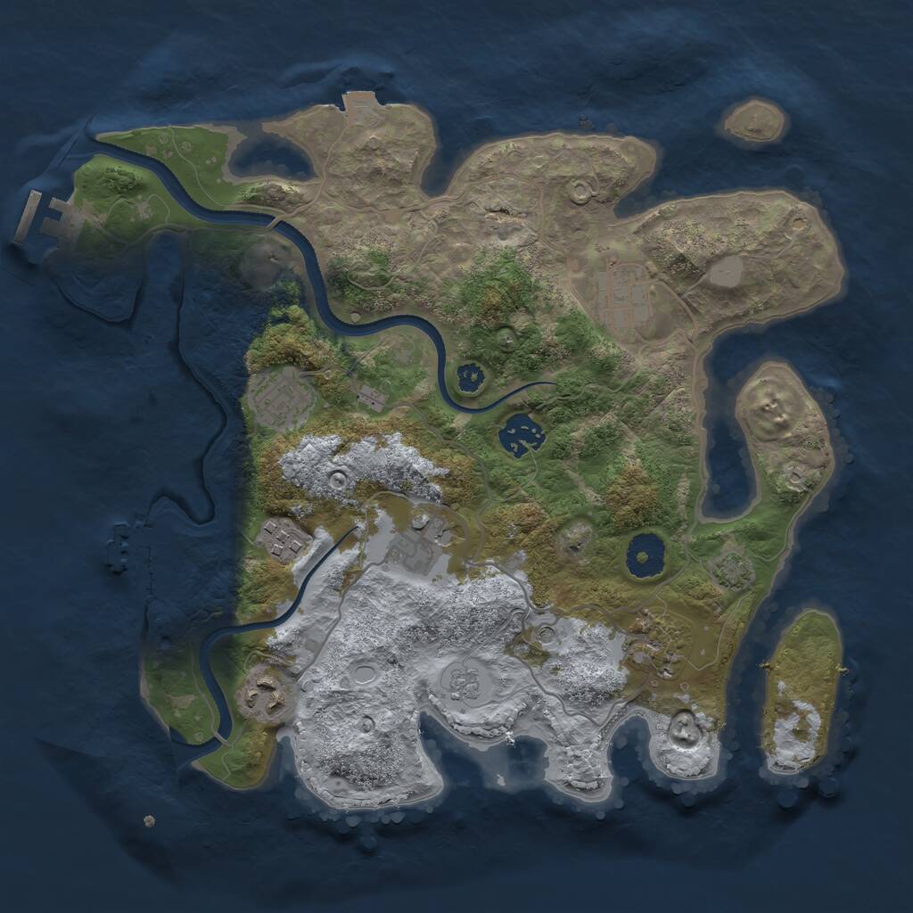 Rust Map: Procedural Map, Size: 3250, Seed: 72172242, 13 Monuments