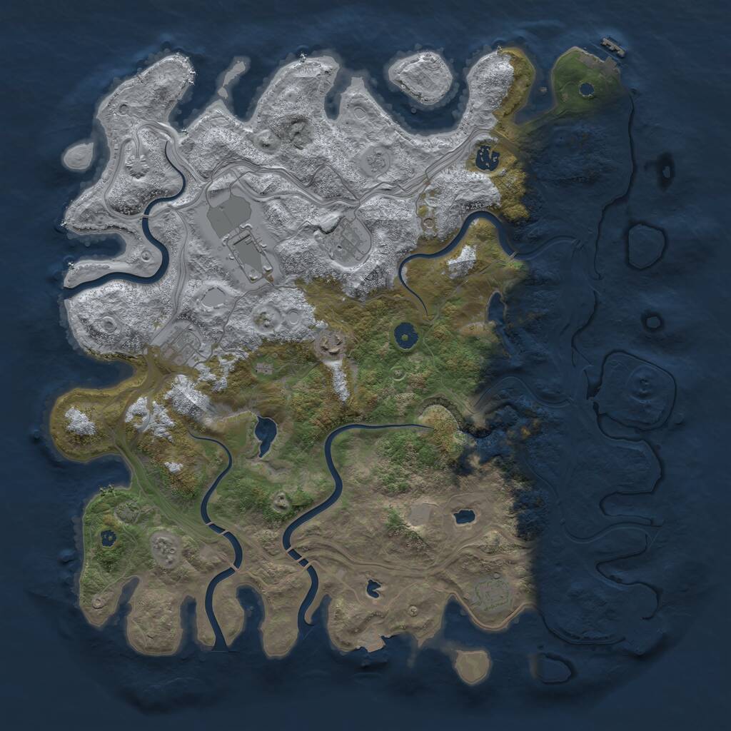 Rust Map: Procedural Map, Size: 4500, Seed: 2039842, 12 Monuments