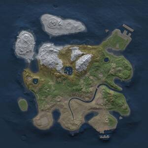Thumbnail Rust Map: Procedural Map, Size: 2500, Seed: 128530349, 5 Monuments