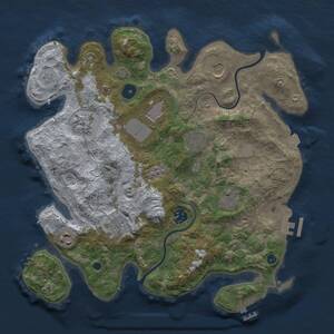 Thumbnail Rust Map: Procedural Map, Size: 3500, Seed: 835944, 15 Monuments