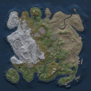 Thumbnail Rust Map: Procedural Map, Size: 3500, Seed: 835944, 14 Monuments