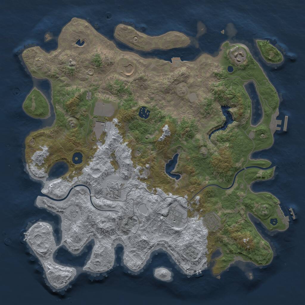 Rust Map: Procedural Map, Size: 4000, Seed: 291362448, 14 Monuments