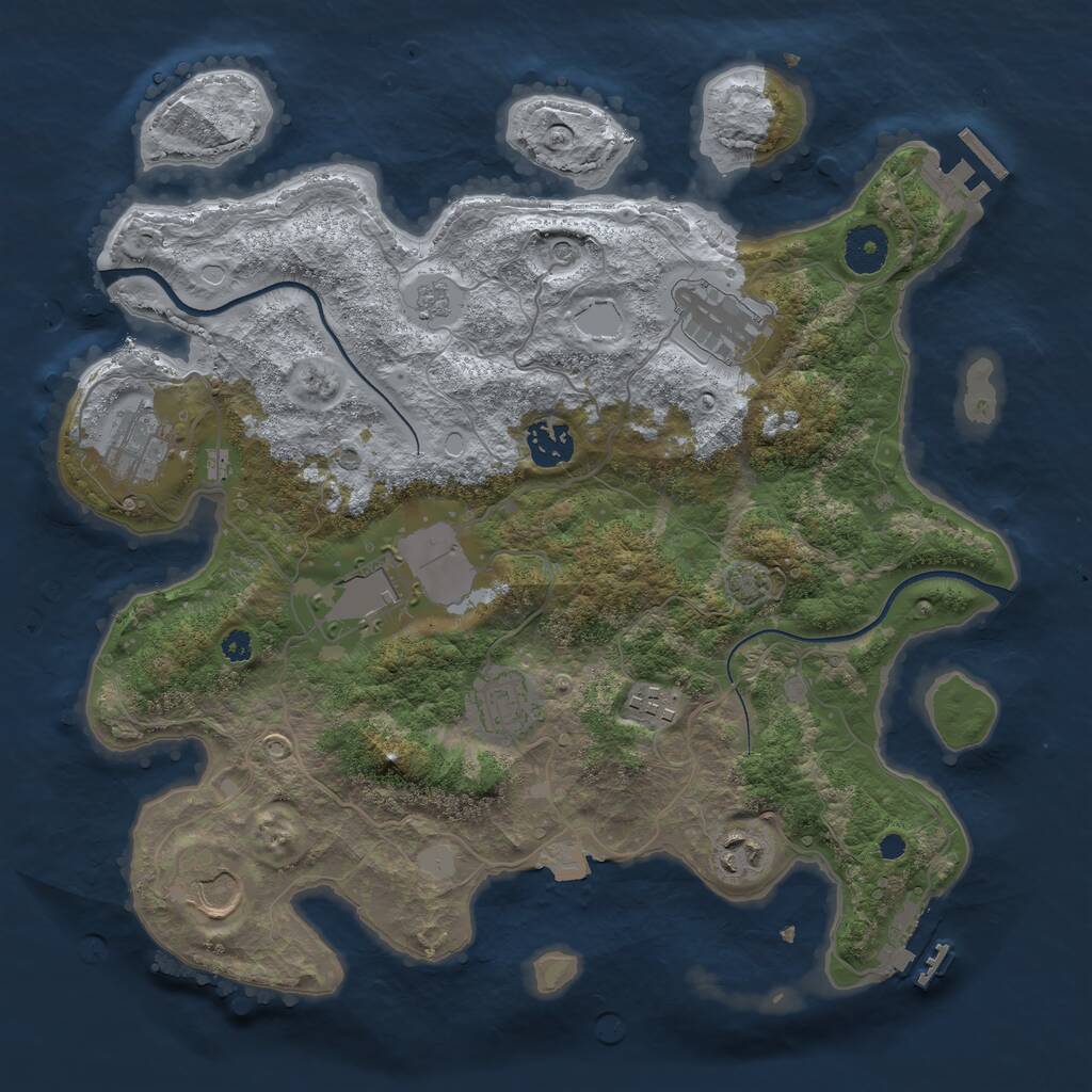 Rust Map: Procedural Map, Size: 3500, Seed: 7012021, 14 Monuments