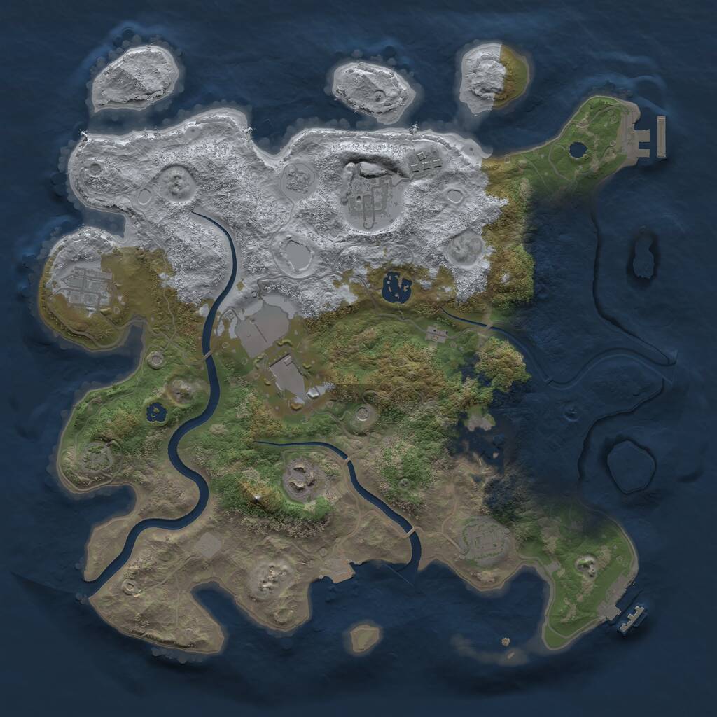 Rust Map: Procedural Map, Size: 3500, Seed: 7012021, 14 Monuments