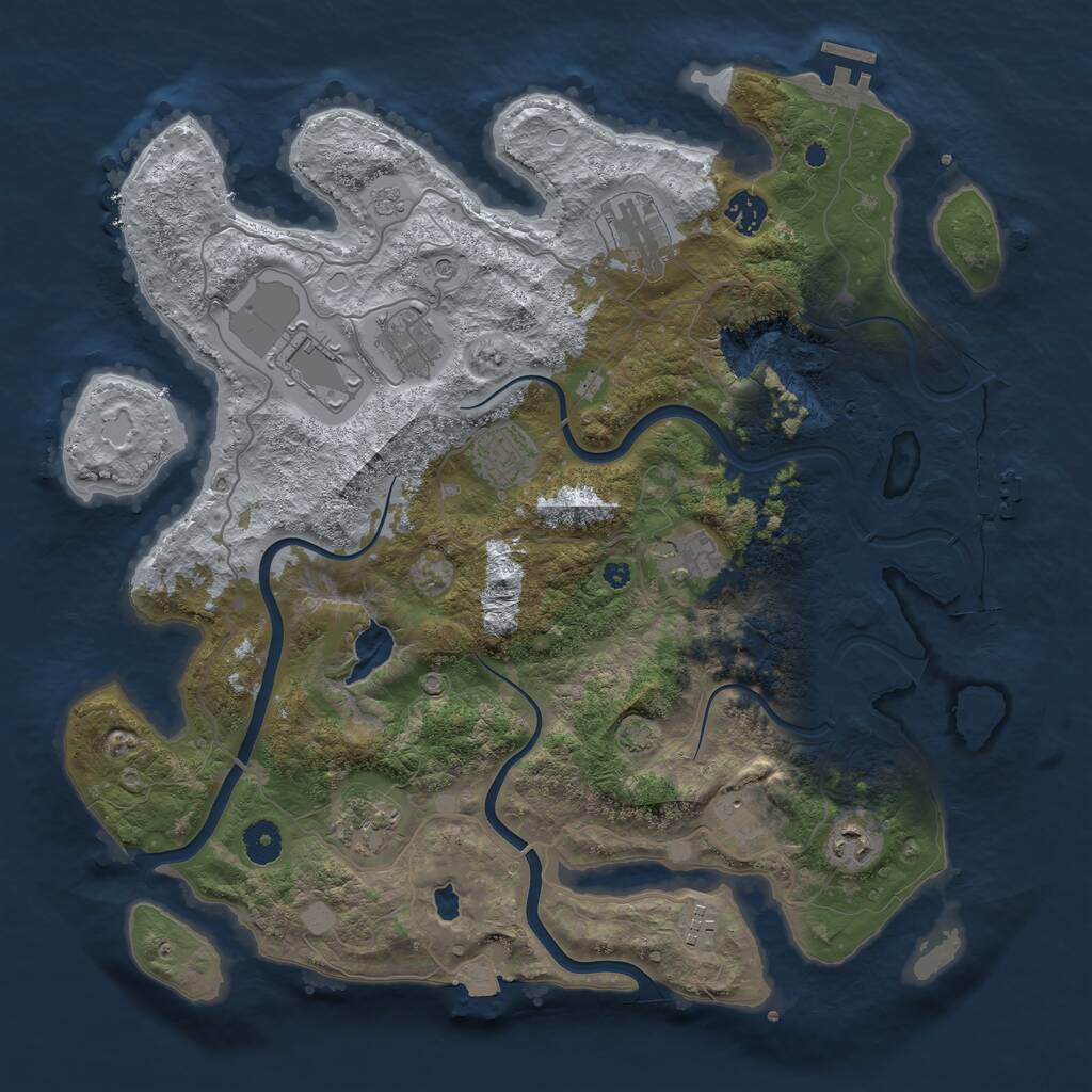 Rust Map: Procedural Map, Size: 4000, Seed: 18242982, 16 Monuments