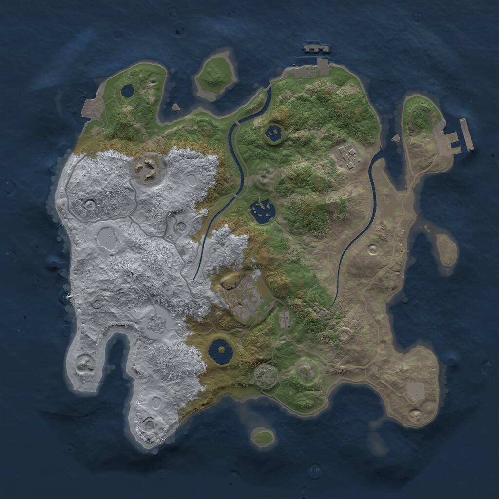 Rust Map: Procedural Map, Size: 3100, Seed: 116516, 10 Monuments