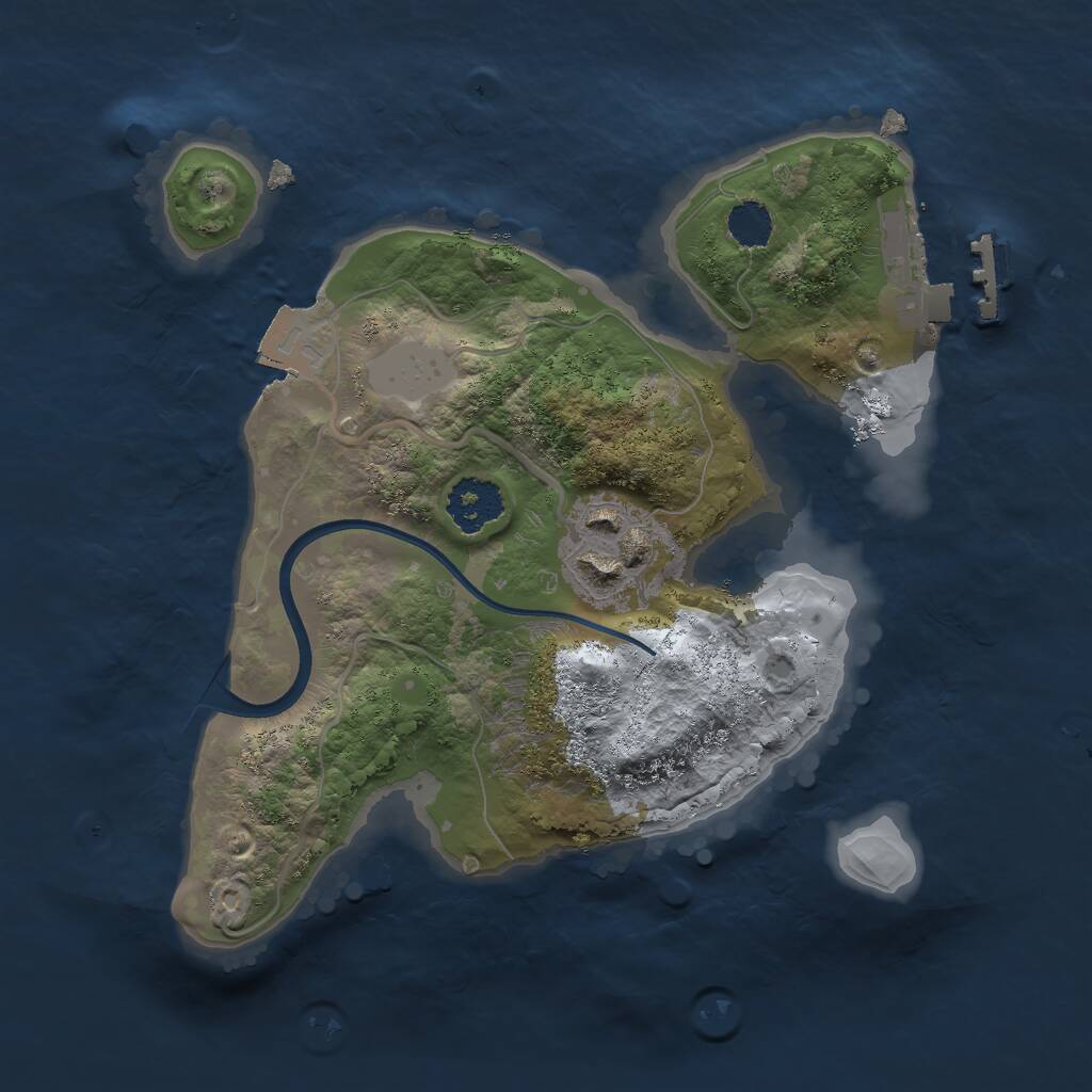 Rust Map: Procedural Map, Size: 2000, Seed: 951617145, 3 Monuments