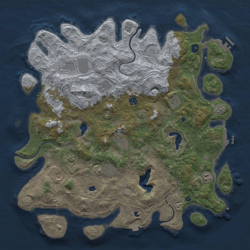 Rust Map: Procedural Map, Size: 4500, Seed: 8485413, 16 Monuments