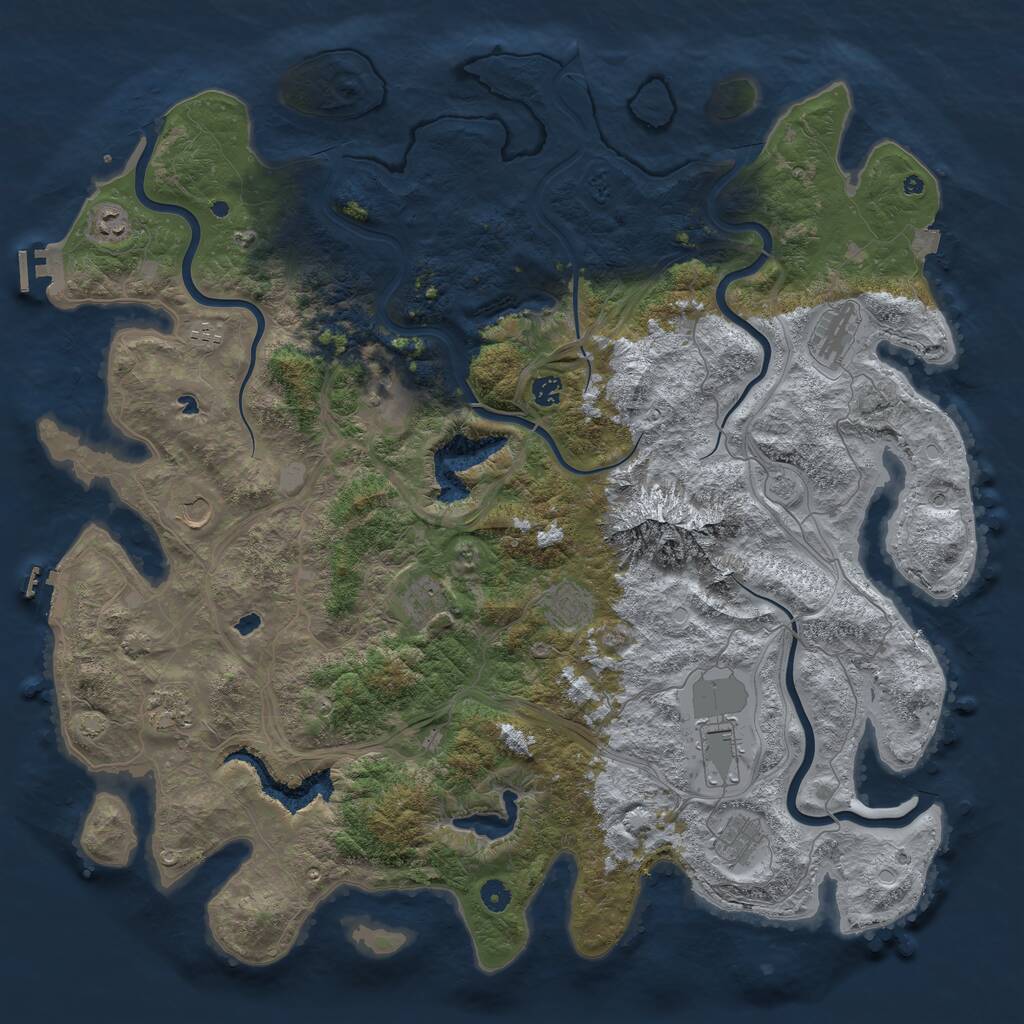 Rust Map: Procedural Map, Size: 5000, Seed: 3059834, 17 Monuments