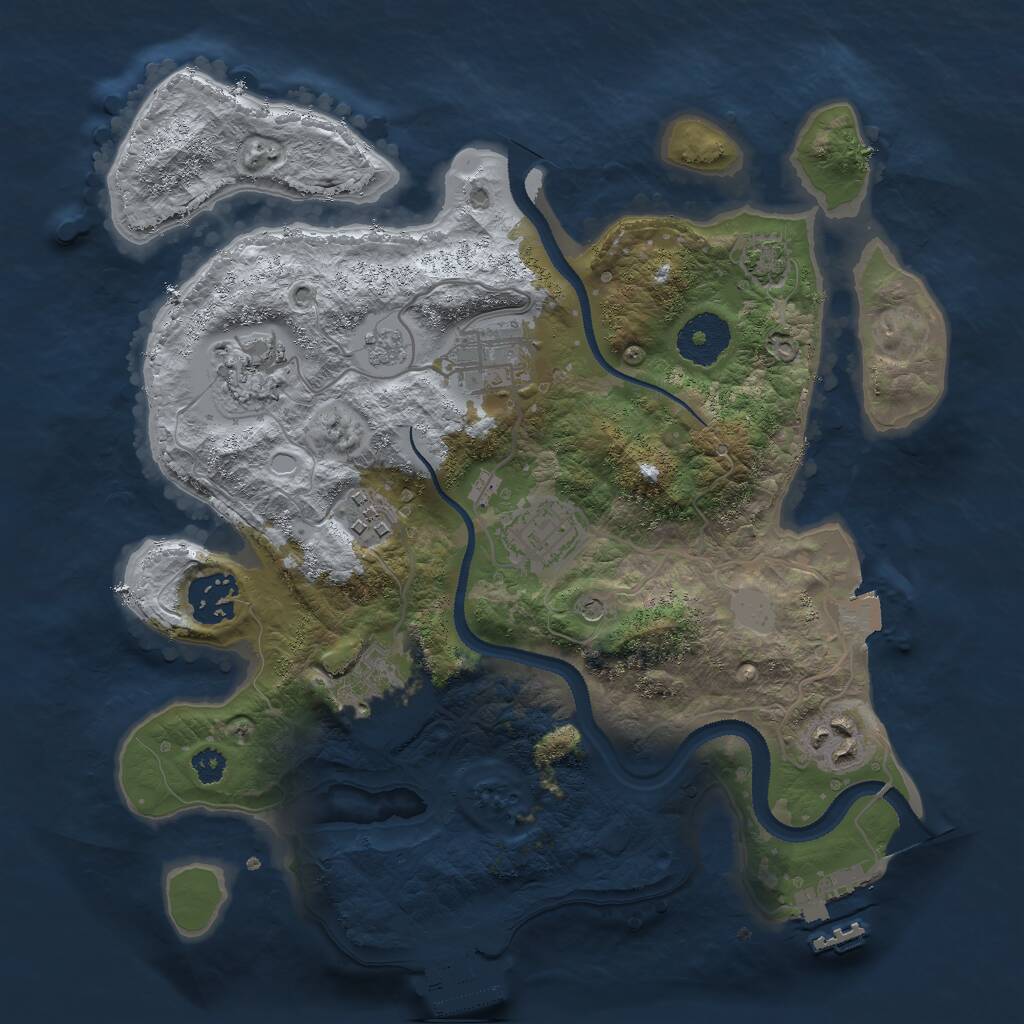Rust Map: Procedural Map, Size: 3000, Seed: 3575, 13 Monuments