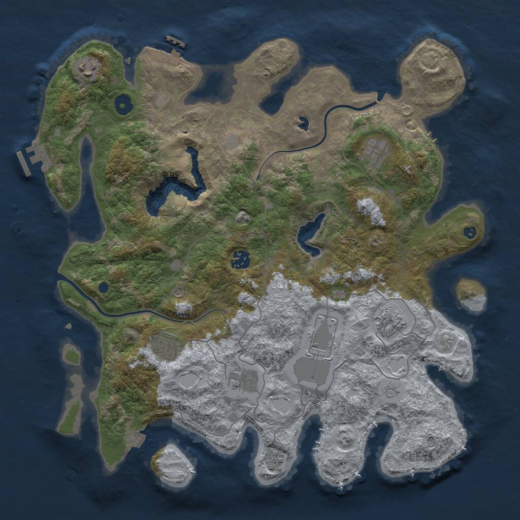 Rust Map: Procedural Map, Size: 4000, Seed: 208133267, 14 Monuments