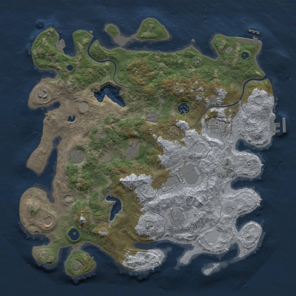 Rust Map: Procedural Map, Size: 4000, Seed: 1938094882, 15 Monuments