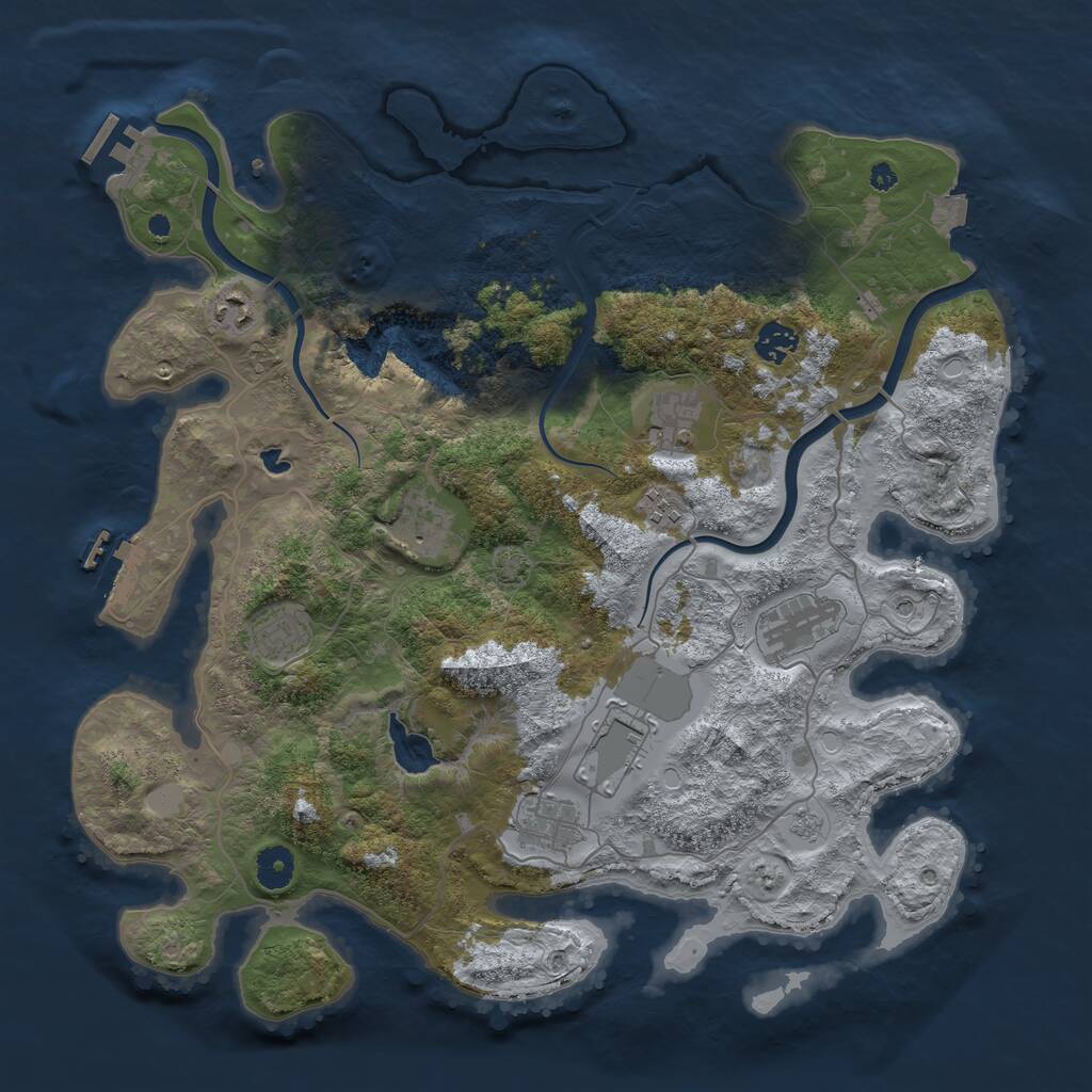 Rust Map: Procedural Map, Size: 4000, Seed: 1938094882, 15 Monuments