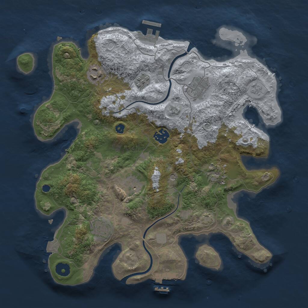 Rust Map: Procedural Map, Size: 3250, Seed: 317579241, 13 Monuments