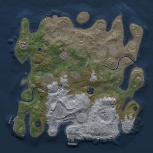 Thumbnail Rust Map: Procedural Map, Size: 3500, Seed: 38567, 15 Monuments