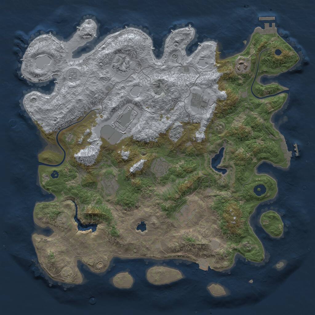 Rust Map: Procedural Map, Size: 4000, Seed: 723053982, 14 Monuments