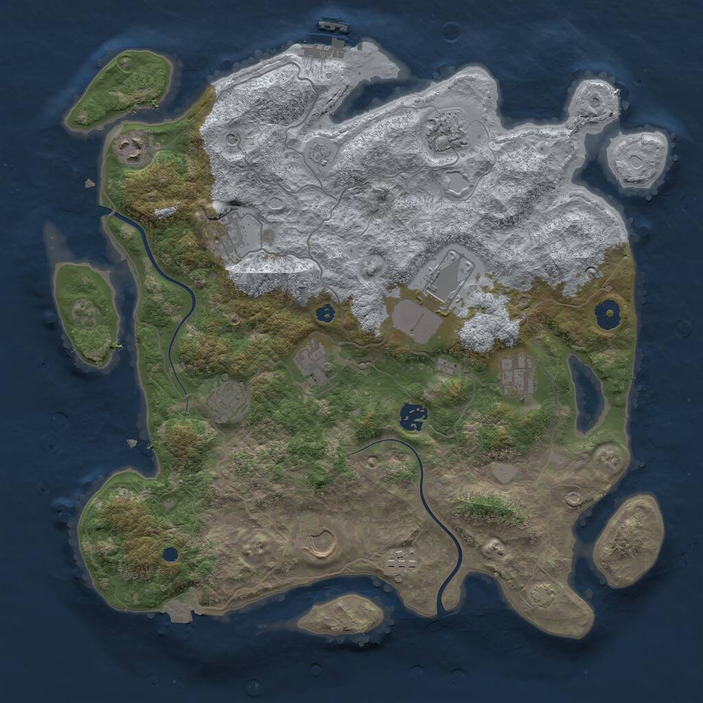 Rust Map: Procedural Map, Size: 3800, Seed: 679924128, 15 Monuments