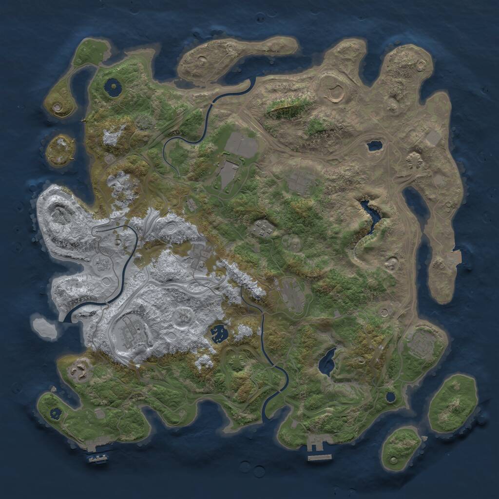 Rust Map: Procedural Map, Size: 4250, Seed: 923075, 17 Monuments