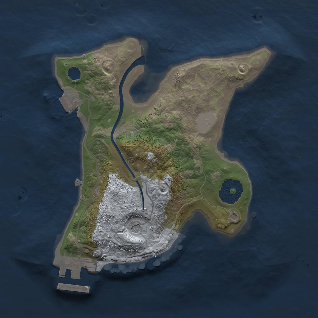 Rust Map: Procedural Map, Size: 2000, Seed: 67383243, 3 Monuments