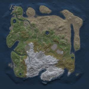Thumbnail Rust Map: Procedural Map, Size: 3500, Seed: 327533522, 11 Monuments