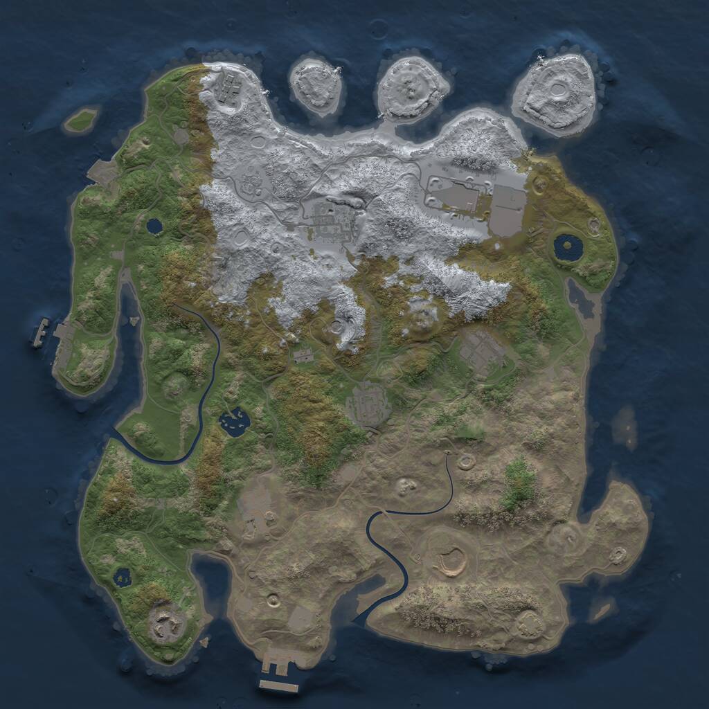 Rust Map: Procedural Map, Size: 3700, Seed: 5122024, 15 Monuments