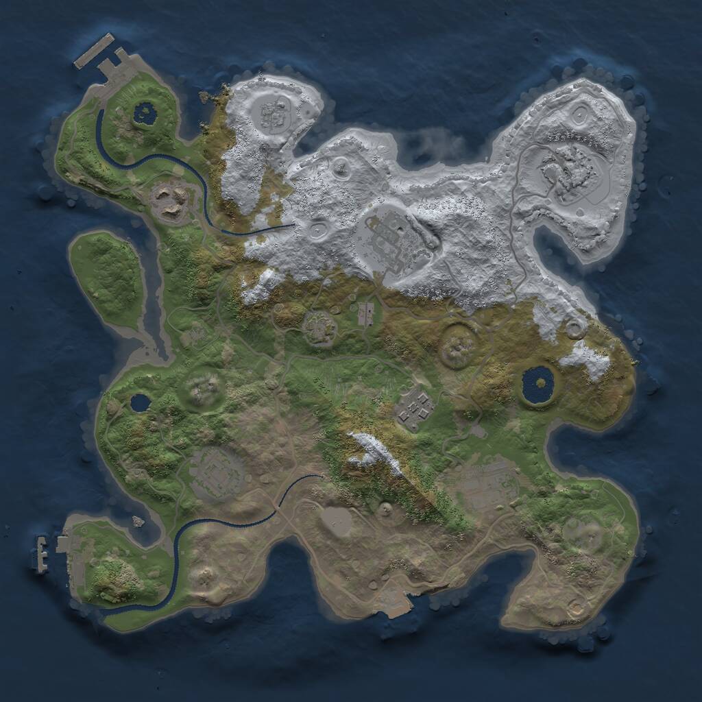 Rust Map: Procedural Map, Size: 3000, Seed: 3214876, 11 Monuments