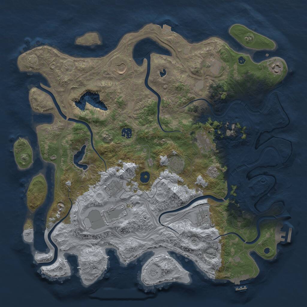 Rust Map: Procedural Map, Size: 4250, Seed: 29524051, 16 Monuments