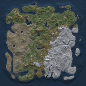Thumbnail Rust Map: Procedural Map, Size: 4600, Seed: 10, 15 Monuments
