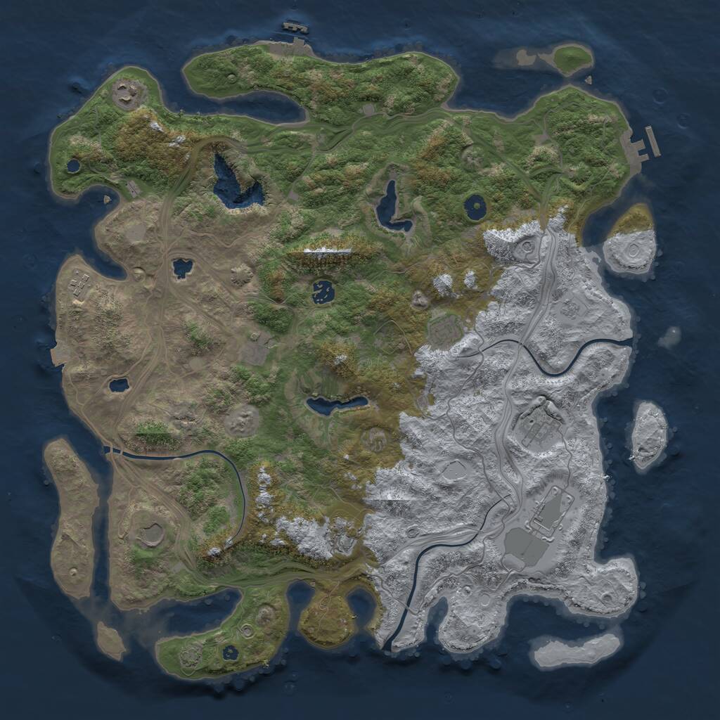 Rust Map: Procedural Map, Size: 4600, Seed: 10, 15 Monuments