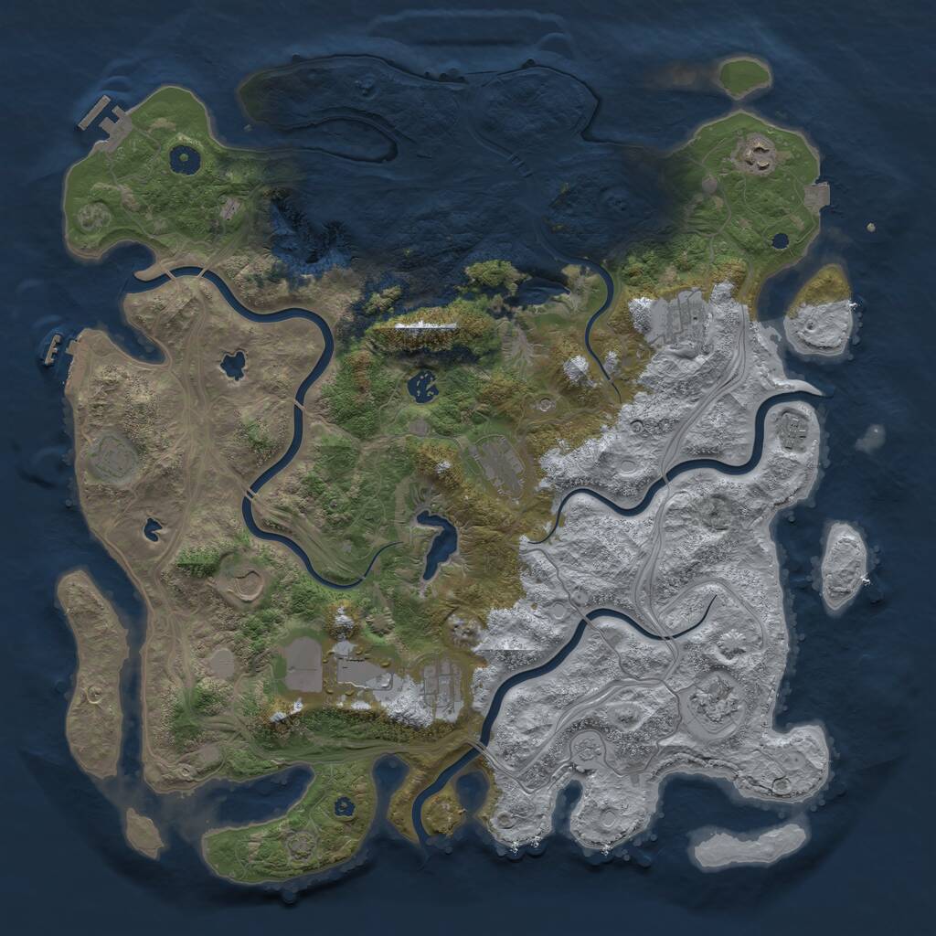 Rust Map: Procedural Map, Size: 4600, Seed: 10, 16 Monuments