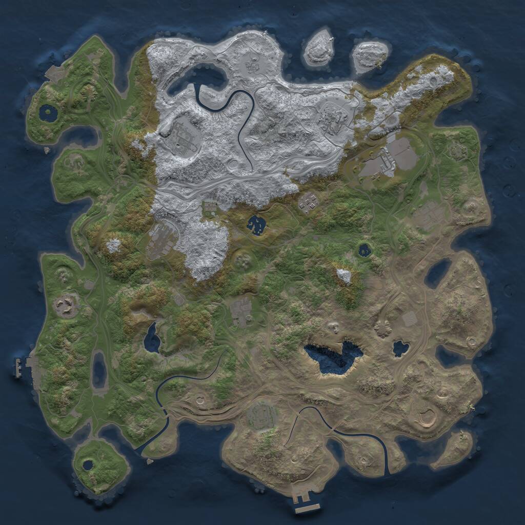 Rust Map: Procedural Map, Size: 4250, Seed: 1766955326, 17 Monuments