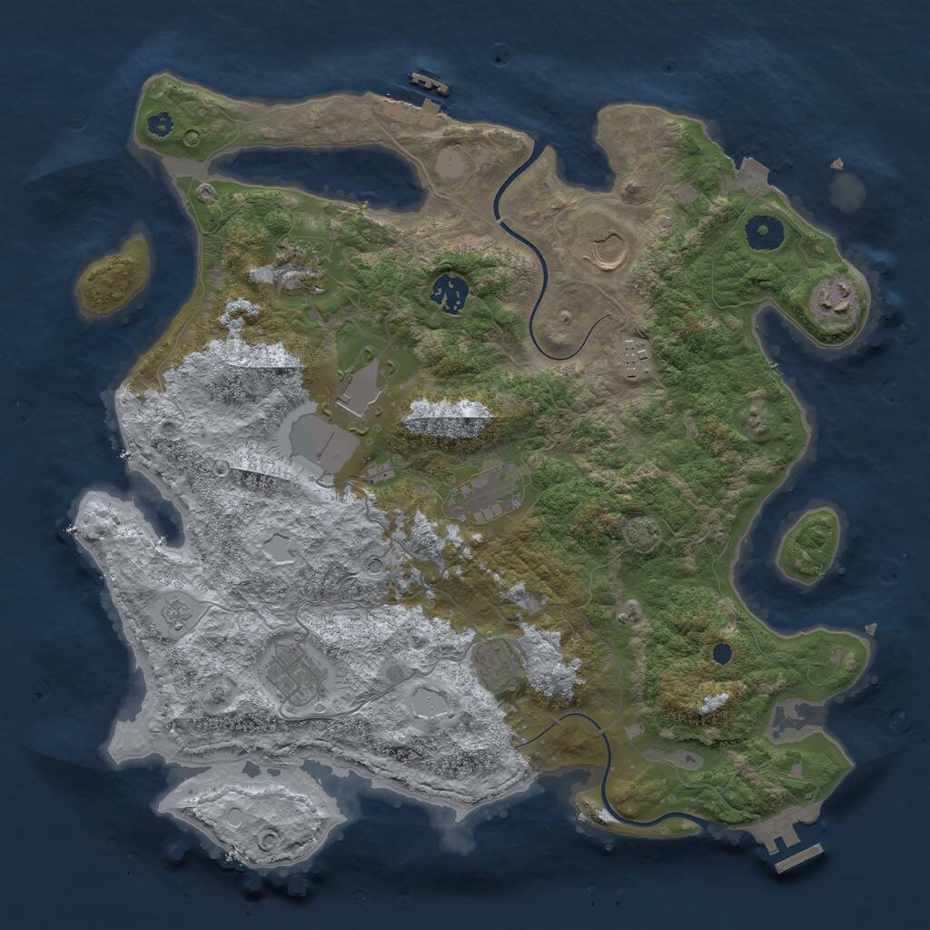 Rust Map: Procedural Map, Size: 3750, Seed: 39935047, 15 Monuments
