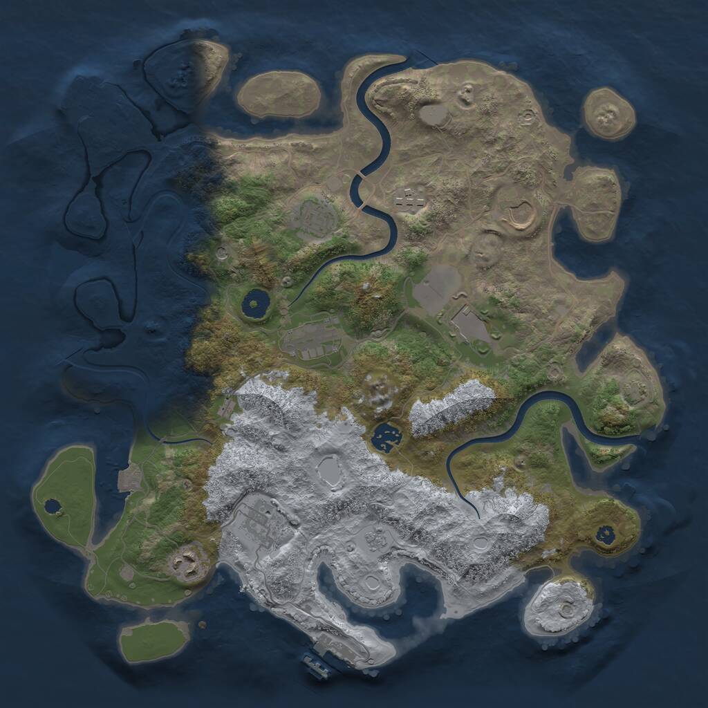 Rust Map: Procedural Map, Size: 3750, Seed: 785588339, 14 Monuments
